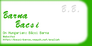 barna bacsi business card